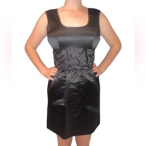 Castle Starr 6 Black 100% Silk Scoop Neck Evening/Formal/Cocktail Dress NWT